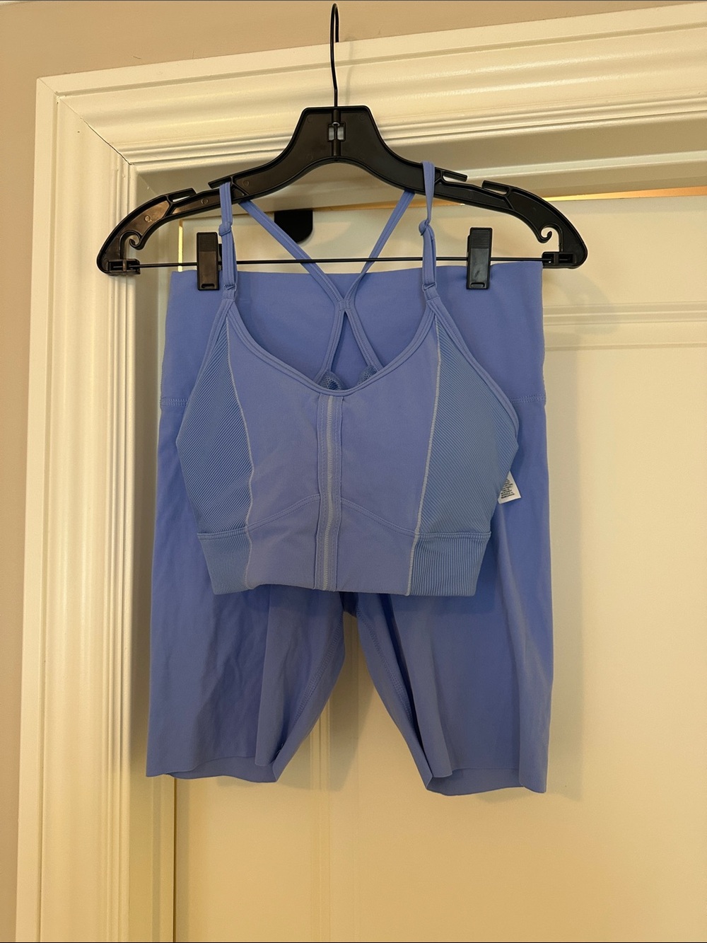 Nike Women's Seamless Strappy Sports Bra & Short Set - Periwinkle